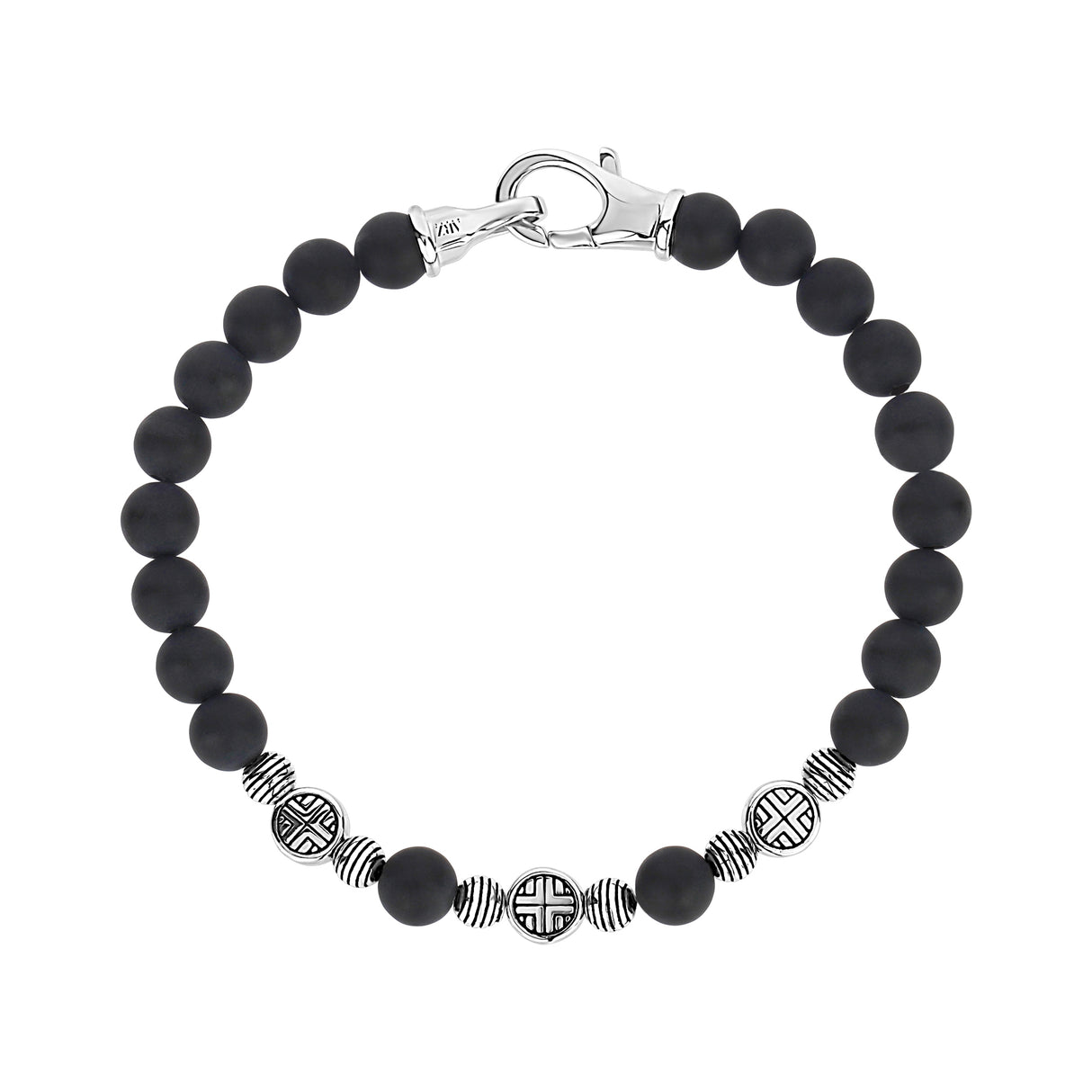 Midnight Shield Bead Bracelet | 4MM - Mens Steel Bead Bracelets - The Steel Shop