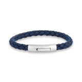 Navy Blue Leather Bracelet | 6MM - Mens Steel Leather Bracelets - The Steel Shop