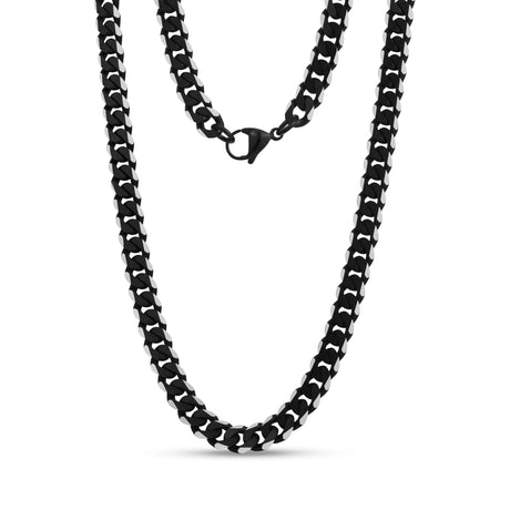 Matte Two Tone Cuban Link Chain - Men Necklace - The Steel Shop