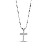 Mini Beveled Edge Cross Pendant - unisex pendant - The Steel Shop