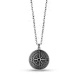 Black Stone Detailed Compass Pendant - Men Pendant - The Steel Shop