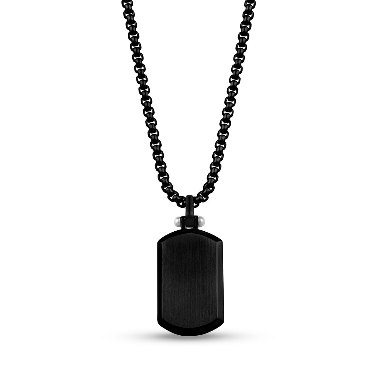 Beveled Edge Two Tone Dog Tag - Men Pendant - The Steel Shop