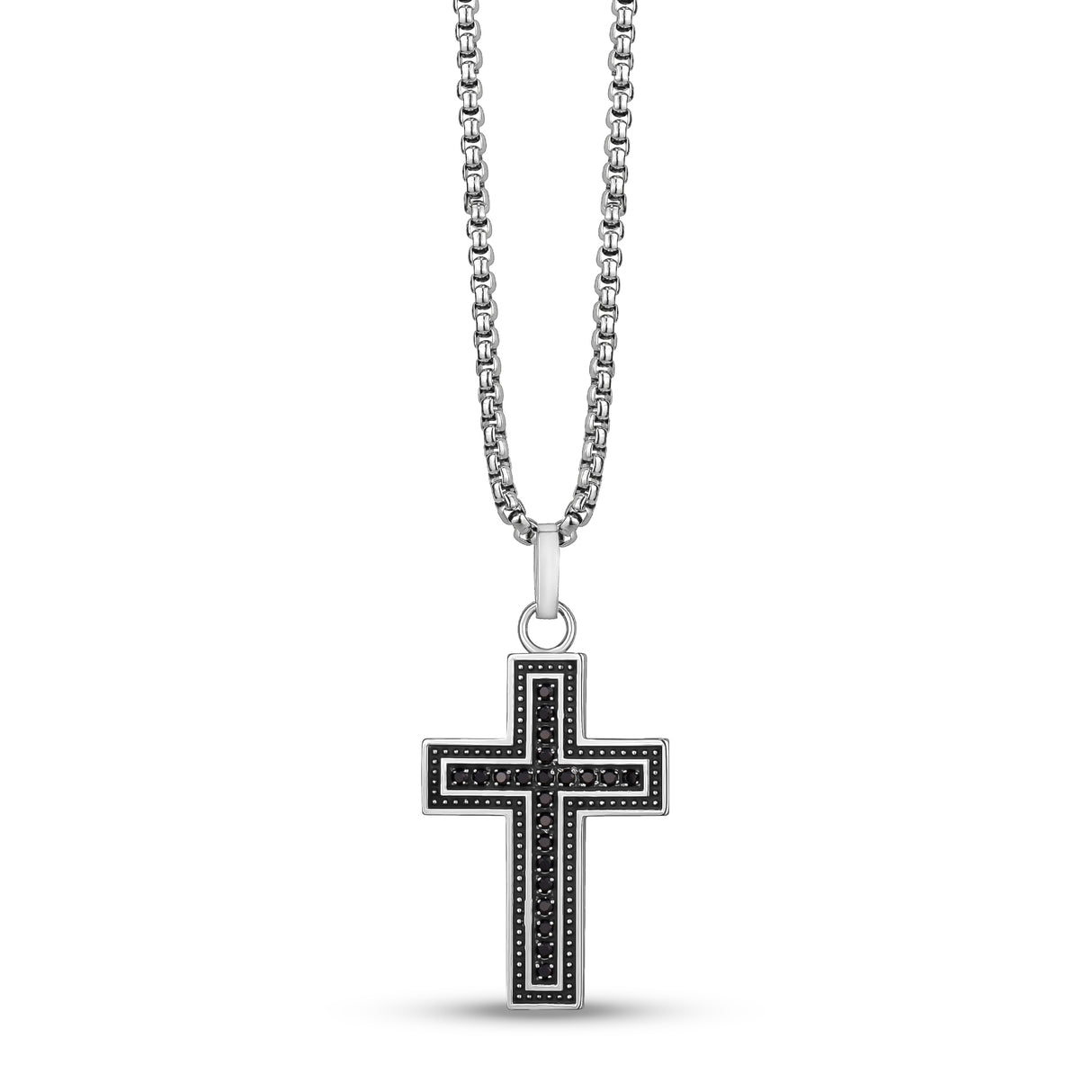 Stone Set Cross Pendant - Men Pendant - The Steel Shop