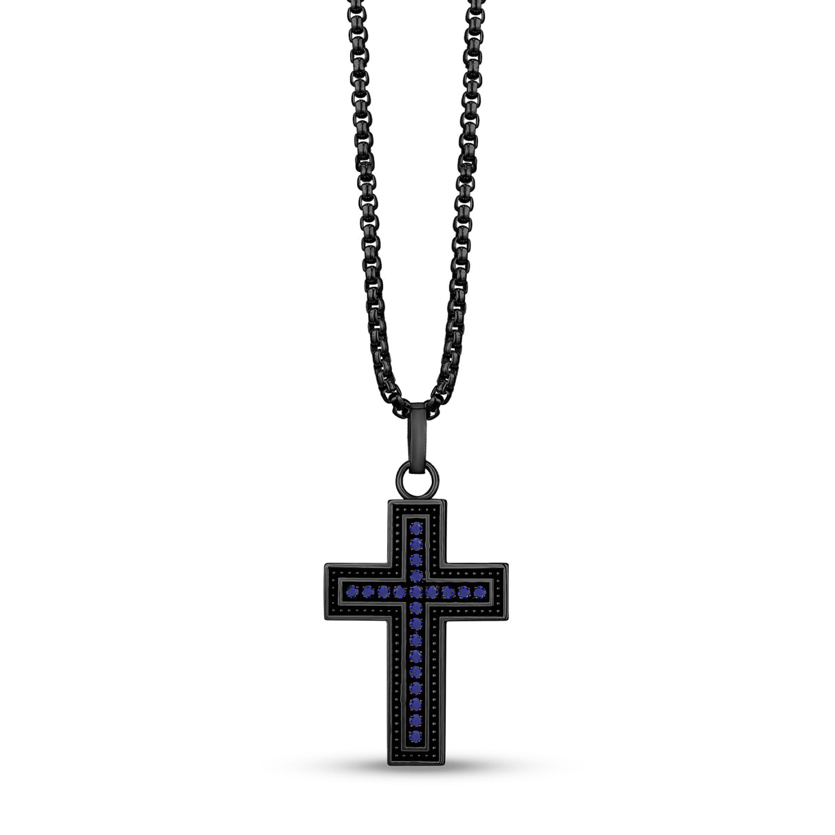 Stone Set Cross Pendant - Men Pendant - The Steel Shop