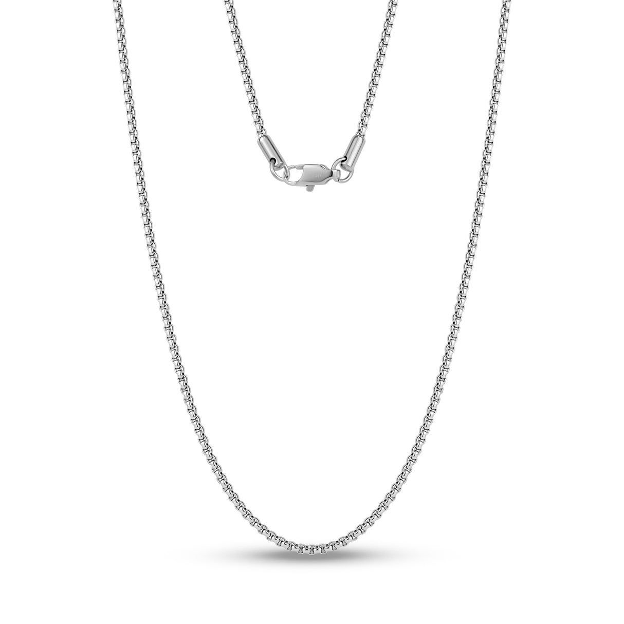 2mm Thin Round Box Link Chain - Unisex Necklaces - The Steel Shop