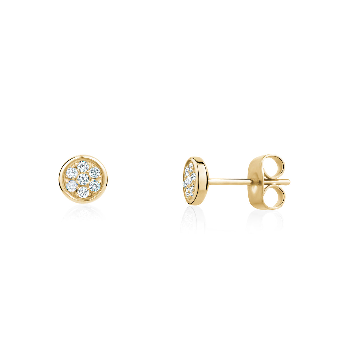 Stone-Set Rounds Studs | 6MM - Earrings - The Steel Shop