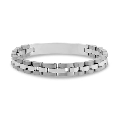 8mm Watch Link ID Bracelet - Mens Steel Bracelets - [product_color_variant］