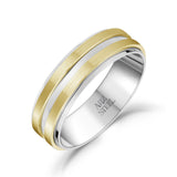 男性用リング - 7mmゴールドステンレススチール結婚指輪リング - 刻印可能