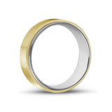 男性用リング - 7mmゴールドスチール製結婚指輪リング - 刻印可能