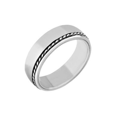 メンズリング - 7mm Simple Stainless Steel Ring - Engravable