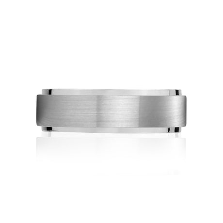 男性用リング - 7mm ステンレス製結婚指輪リング - 刻印可能