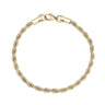 メンズスチールブレスレット - 4mm Twisted Rope Gold Steel Chain Bracelet