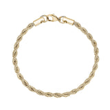 メンズスチールブレスレット - 4mm Twisted Rope Gold Steel Chain Bracelet