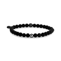 ユニセックス数珠ブレスレット - Black Evil Eye 6mm Matte Black Onyx Bead Bracelet