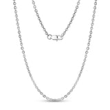 ユニセックスネックレス - 3mm Flat Anchor Oval Link Steel Chain Necklace