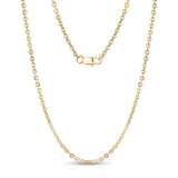 ユニセックスネックレス - 3mm Flat Anchor Oval Link Gold Steel Chain Necklace