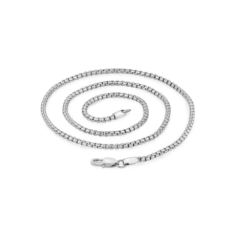 ユニセックスネックレス - 3mm Round Box Link Steel Chain Necklace