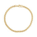 ユニセックス・スチール・ブレスレット - 4mm Gold Steel Wheat Chain Bracelet