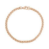 ユニセックス・スチール・ブレスレット - 4mm Rose Gold Wheat Chain Bracelet