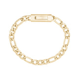 ユニセックス・スチール・ブレスレット - 7mm Gold Figaro Link Engravable Bracelet
