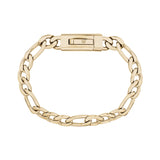 ユニセックス・スチール・ブレスレット - 9mm Gold Figaro Link Engravable Bracelet