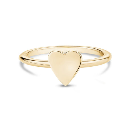 女性用リング - Minimal Gold Steel Engravable Heart Ring