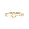 女性リング - Minimal Gold Steel Twisted Band Engravable Hamsa Ring（ミニマル ゴールド スティール ツイスト バンド エングレーバー ハムサ リング